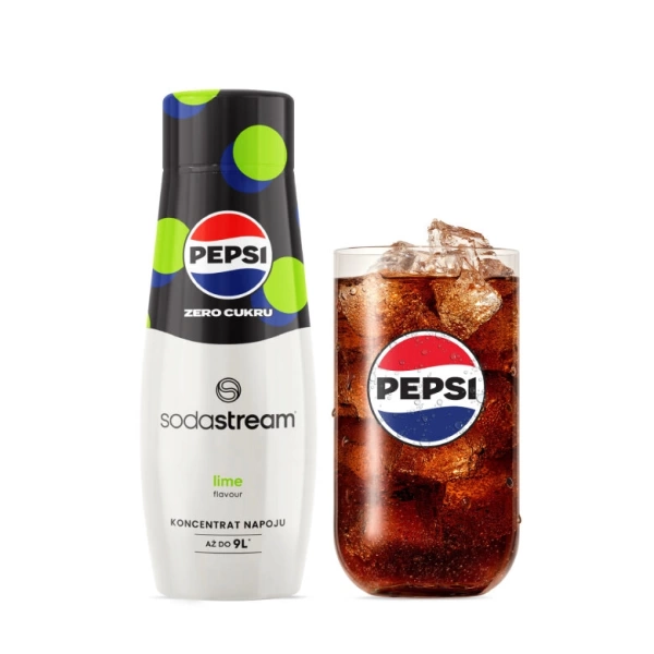 SodaDrinks Pepsi Lime-Zero Sugar 440 ml in glass